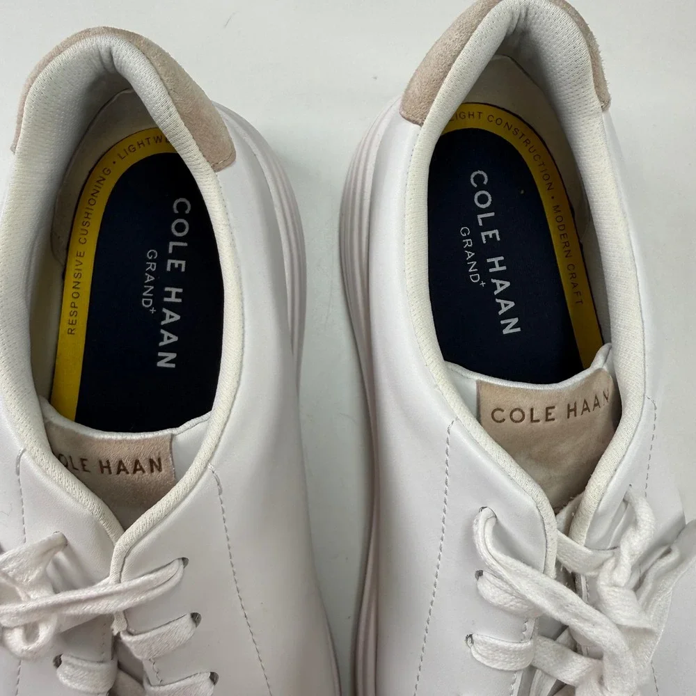 Cole Haan GrandPro Tennis‎ Sneakers White Leather Lace Up Men's Size 12